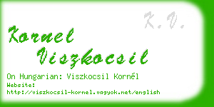 kornel viszkocsil business card