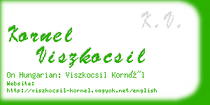 kornel viszkocsil business card